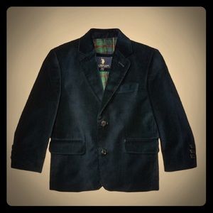 U.S. POLO ASSN: Boys Black Velvet “Smoking” Jacket